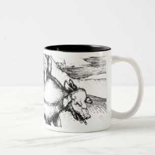 Ungeheueres Schwein Zweifarbige Tasse
