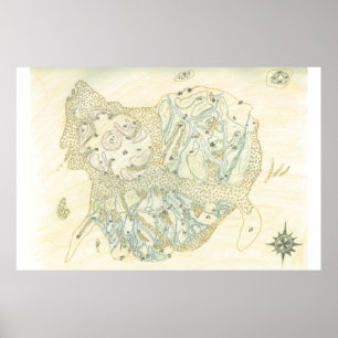 Ungekennzeichnete Karte von Trino Poster