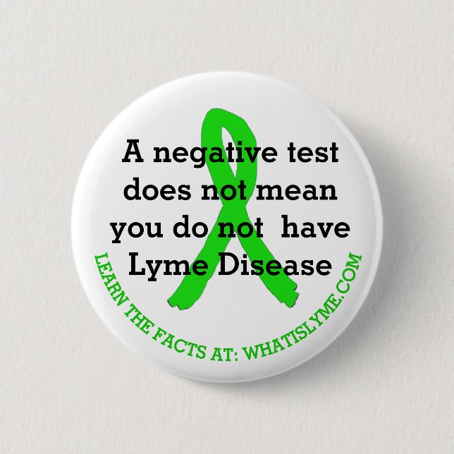 Ungenauer Lyme-Borreliose-Prüfungs-Tatsachenknopf Button (Vorderseite)