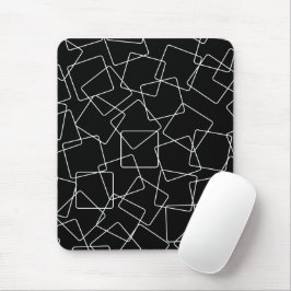 Ungeordnete Schwarzweiss-Quadrate Mousepad