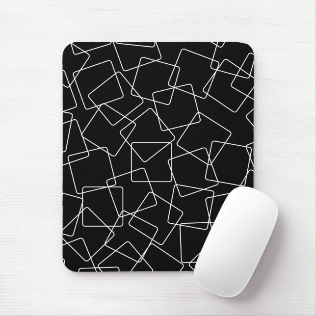 Ungeordnete Schwarzweiss-Quadrate Mousepad (Mit Mouse)