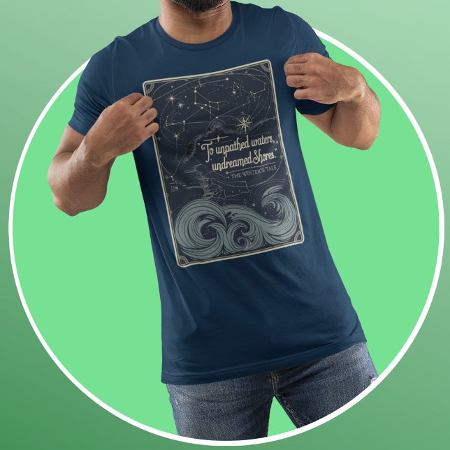 Ungeplagte Gewässer: Elegante Vintage Celestial T-Shirt (Von Creator hochgeladen)
