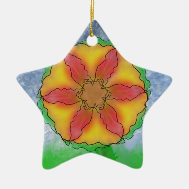 Ungerade Blume Keramikornament (Vorne)