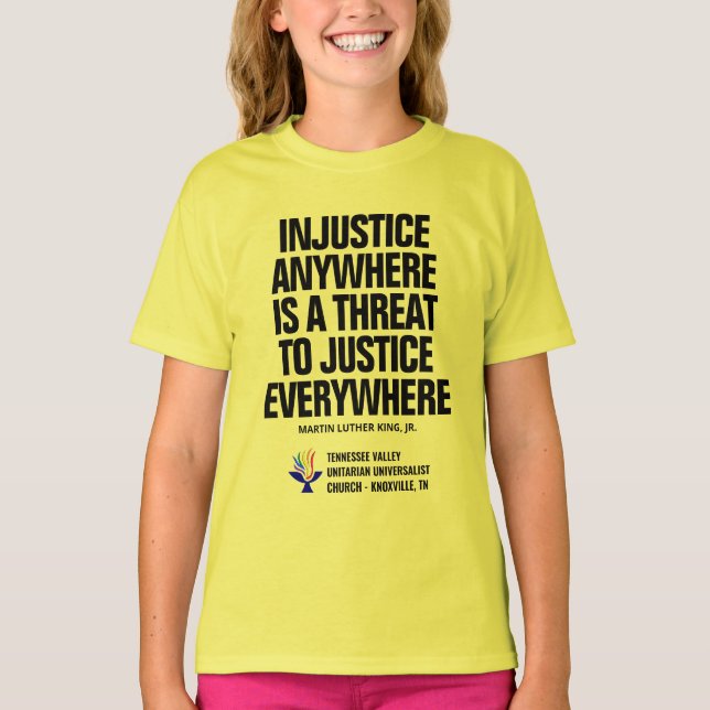 Ungerechtigkeit / Justiztelegramm T-Shirt (Vorderseite)