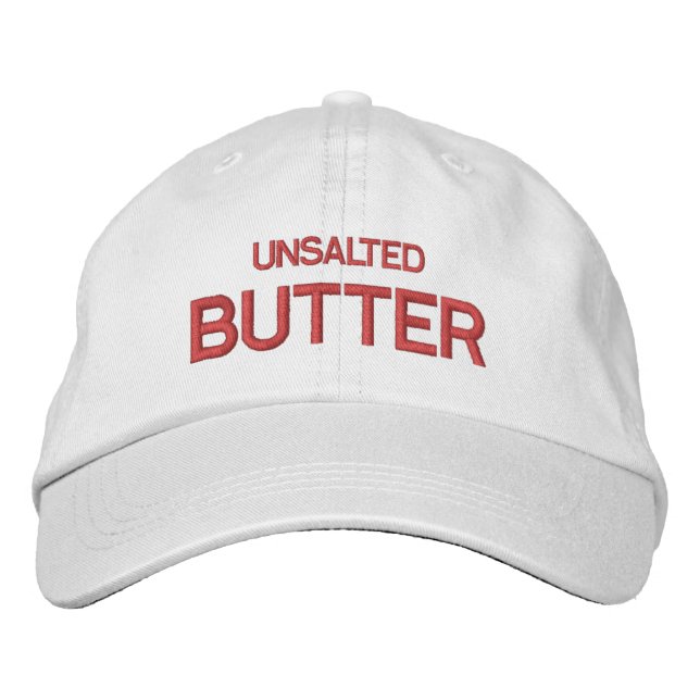 ungesalzener Butter Bestickte Baseballkappe (Vorderseite)