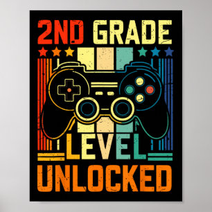 Ungesichertes Videospiel der zweiten Stufe zurück Poster