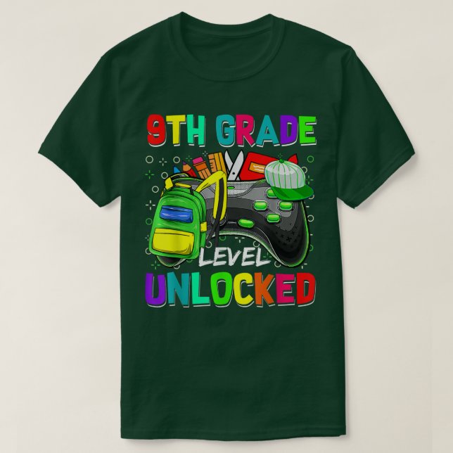 Ungesperrtes Videospiel der 9. Klasse zurück zur S T-Shirt (Design vorne)