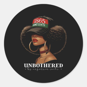 Ungestört von negativen Soulen Afro Black Girl Ame Runder Aufkleber