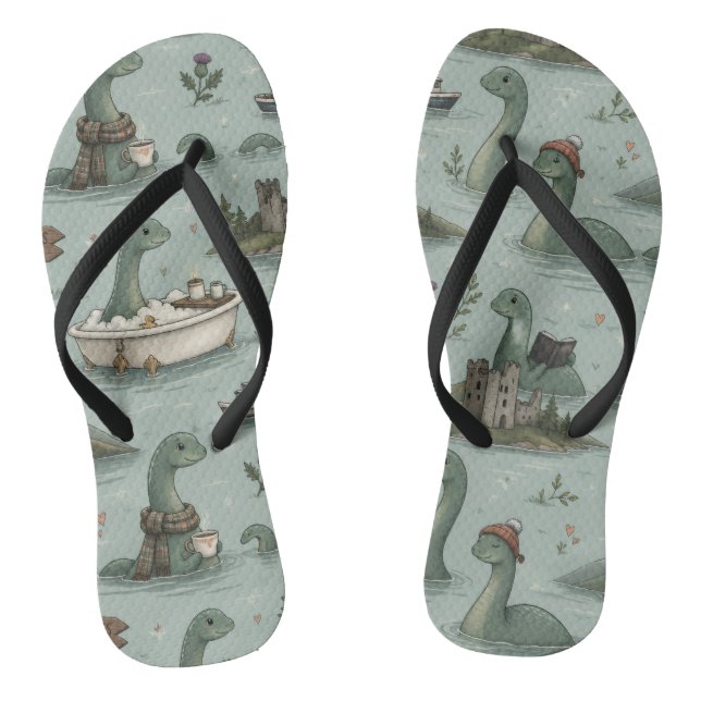 Ungetüm von Loch Ness  Flip Flops (Fußbett)