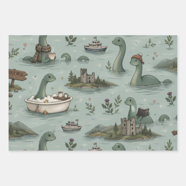 Ungetüm von Loch Ness  Geschenkpapier Set (Vorderseite)