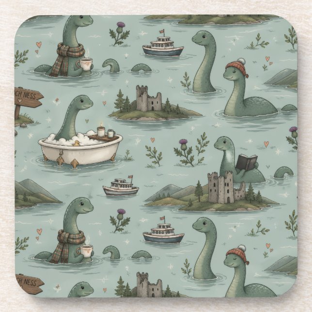 Ungetüm von Loch Ness Getränkeuntersetzer (Vorderseite)