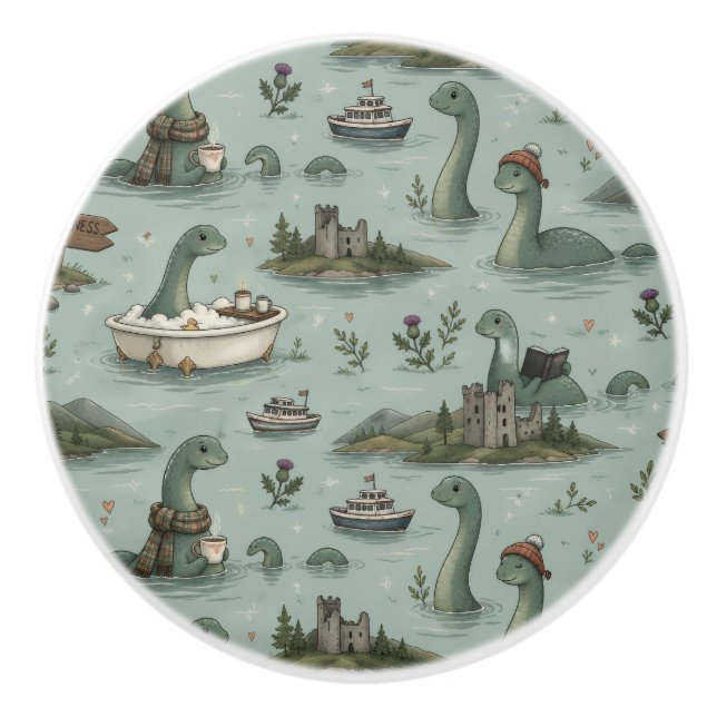Ungetüm von Loch Ness  Keramikknauf (Vorderseite)
