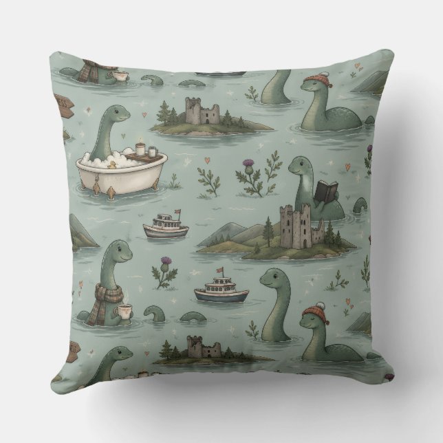 Ungetüm von Loch Ness  Kissen (Rückseite)