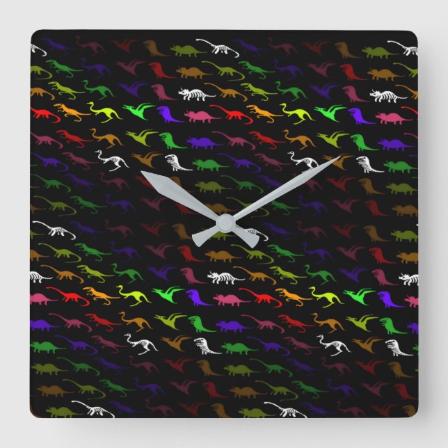 Ungewöhnlich cooler Regenbogen bunt niedlicher Din Quadratische Wanduhr (Vorderseite)