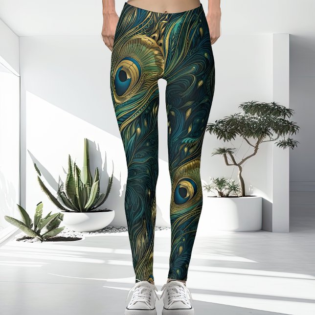 Ungewöhnlich + Einzigartiges, detailliertes Pfauen Leggings (Von Creator hochgeladen)