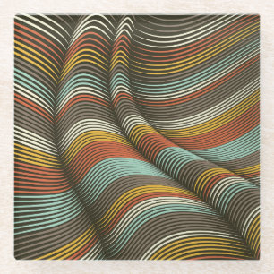 Ungewöhnlich geschwungene Flex Lines Glasuntersetzer