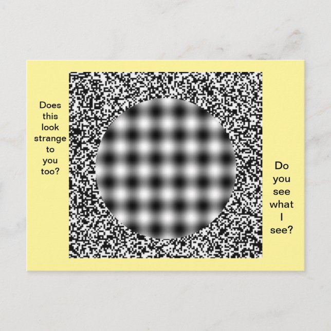 Ungewöhnlich, seltsame optische Illusion Postkarte (Vorderseite)