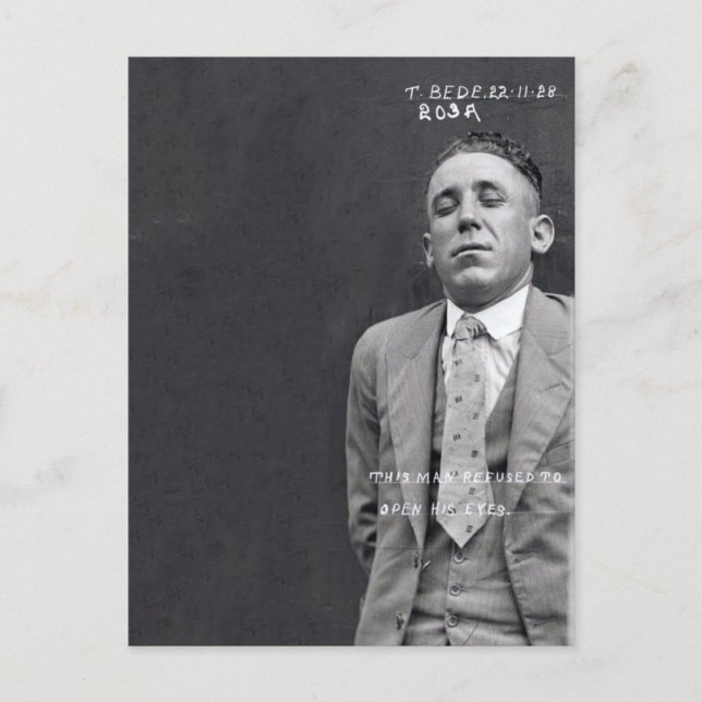 Ungewöhnliche antike Kriminaldieb-Tasse Fotografie Postkarte (Vorderseite)