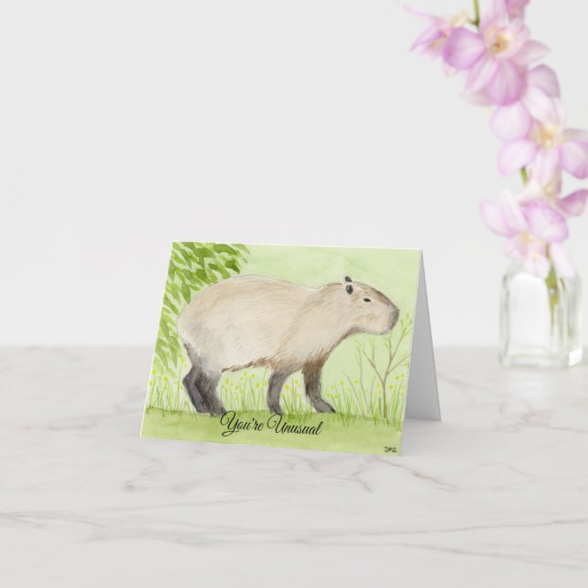 Ungewöhnliche Capybara Card Karte (Orchidee)