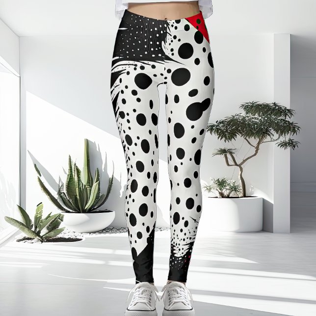 Ungewöhnliche Damen in Weiß und Schwarz Moderne Leggings (Von Creator hochgeladen)