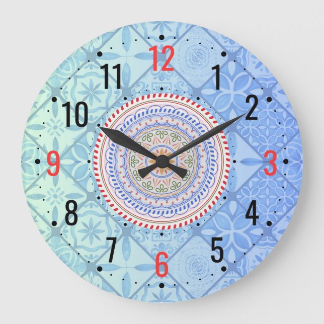 Ungewöhnliche Dekoration der Keramik - Vintag Große Wanduhr (Vorderseite)