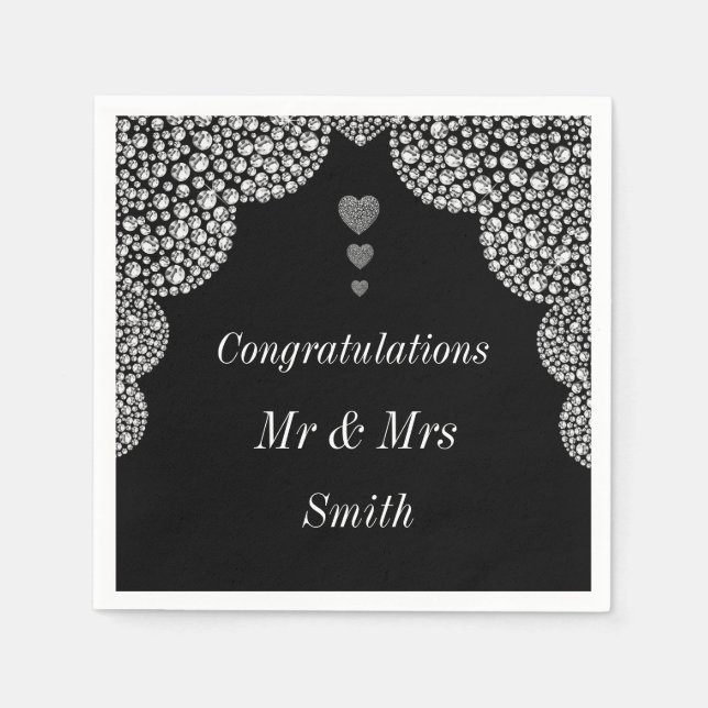 Ungewöhnliche hübsche Hochzeit personalisierte Ser Serviette (Vorderseite)