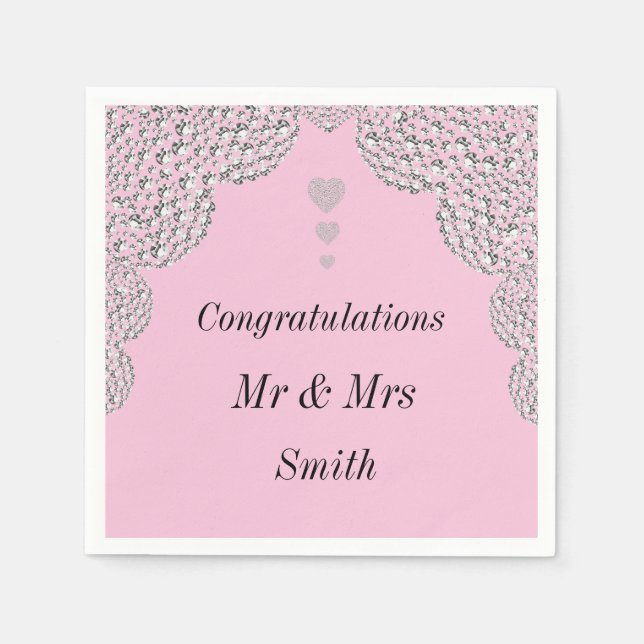 Ungewöhnliche hübsche Hochzeit personalisierte Ser Serviette (Vorderseite)