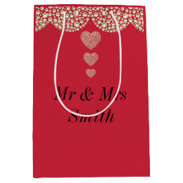 Ungewöhnliche hübsche personalisierte Hochzeitsges Mittlere Geschenktüte