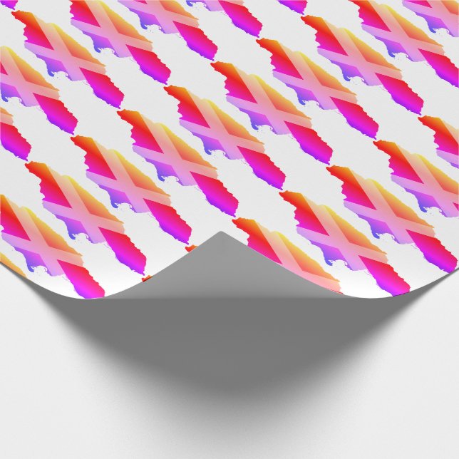 Ungewöhnliche JAMAICA Flag MAP Kontur PINK Geschenkpapier (Ecke)