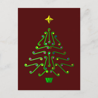 Ungewöhnliche Pixelkunst Weihnachtsbaum Feiertagspostkarte