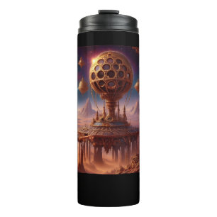 Ungewöhnliche Raumstruktur auf einem trostlosen Pl Thermosbecher