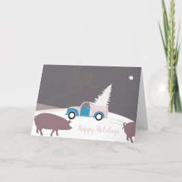 Ungewöhnliche Truck- und Weihnachtsbaum-Grüße-Kart Feiertagskarte