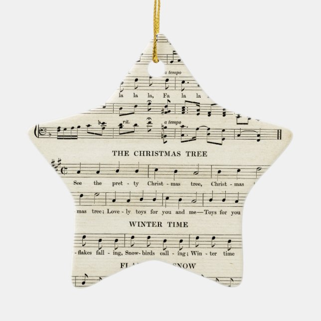 Ungewöhnliche Weihnachtslieder von Vintage Keramikornament (Vorne)