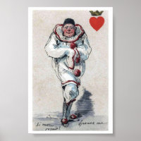 Ungewöhnlicher Clown King of Hearts Playing Card I