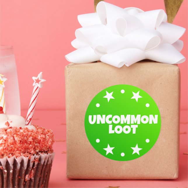 Ungewöhnlicher Loot Gamer Kinder Neon Green Text S Runder Aufkleber (Party)