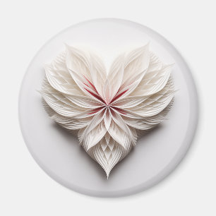 Ungewöhnliches featherisches Herz Magnet