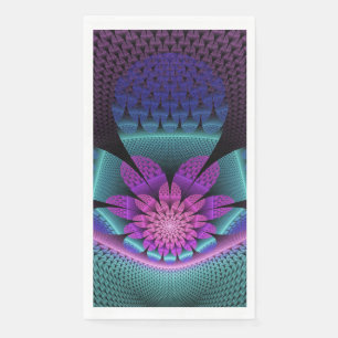Ungewöhnliches Gemustertes Fantasy Blume Fraktal Serviette