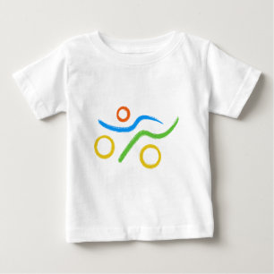 Ungewöhnliches Logo des Triathlon Baby T-shirt