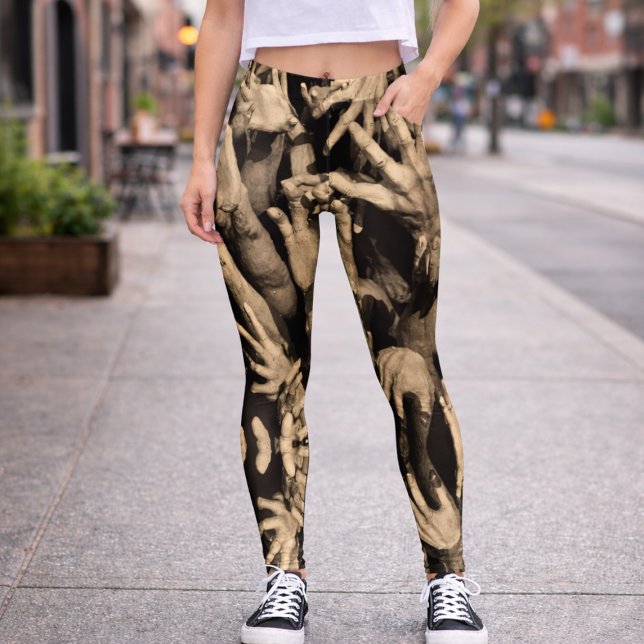 Ungewöhnliches Muster der bewegten Hände Leggings (Von Creator hochgeladen)
