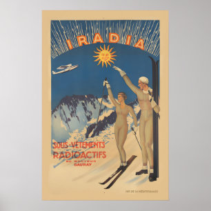 Ungewöhnliches Vintage-Gesundheits-Skiplakat aus d Poster