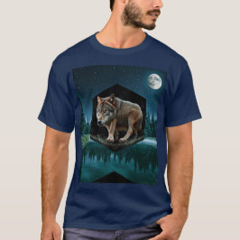 Ungewöhnliches Wolf-Design T-Shirt
