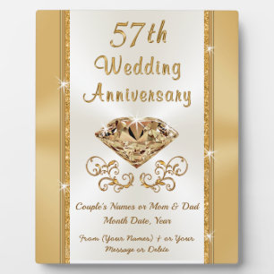 Ungewohnte Geschenkideen zum 57. Hochzeitstag Fotoplatte