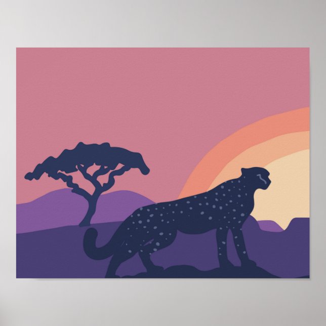 Ungezähmte Cheetah 14"x 11" Kunstdrucken Poster (Vorne)