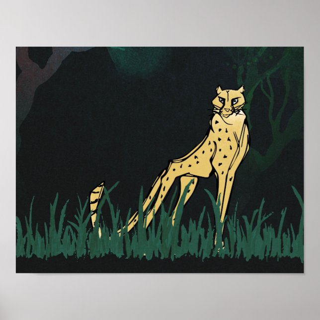 Ungezähmte Cheetah 14"x 11" Kunstdrucken Poster (Vorne)
