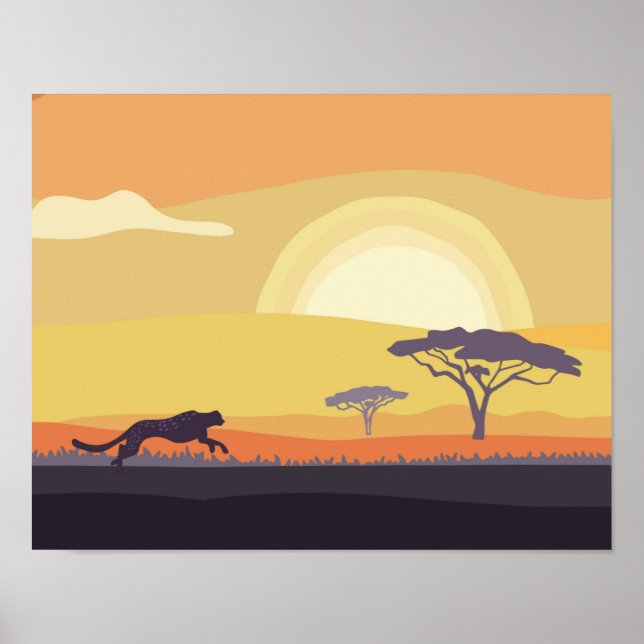 Ungezähmte Cheetah 14"x 11" Kunstdrucken Poster (Vorne)