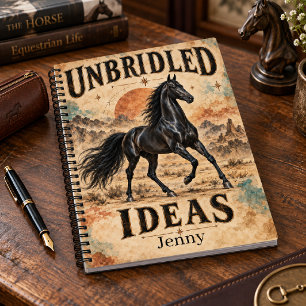 Ungezähmte Ideen Schwarzes Akhal-Teke-Pferd Kunst Notizbuch