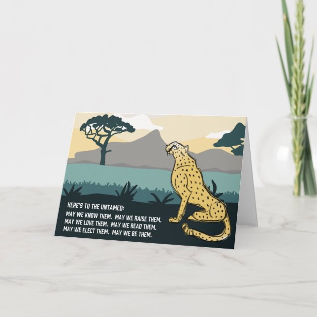 Ungezähmter Geparden Hier ist die Grußkarte Karte (Vorderseite)