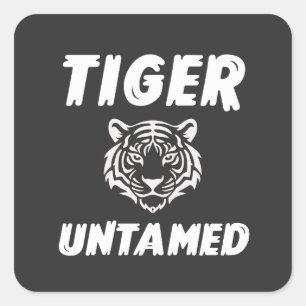 Ungezähmter Tiger Grafik  – Kühnes Wildtier S Quadratischer Aufkleber