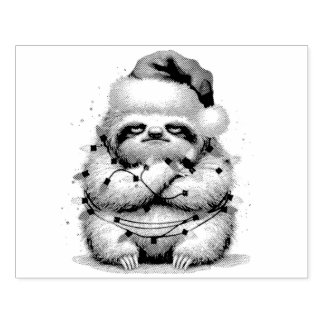 Ungeziefter Faultier in Lichtern Gummistempel