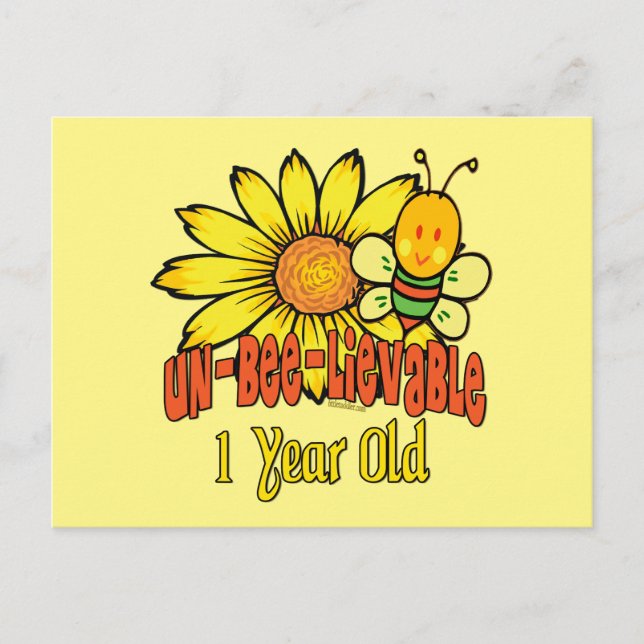 Unglaublich 1 Jahr alt - 1. Geburtstag Postkarte (Vorderseite)